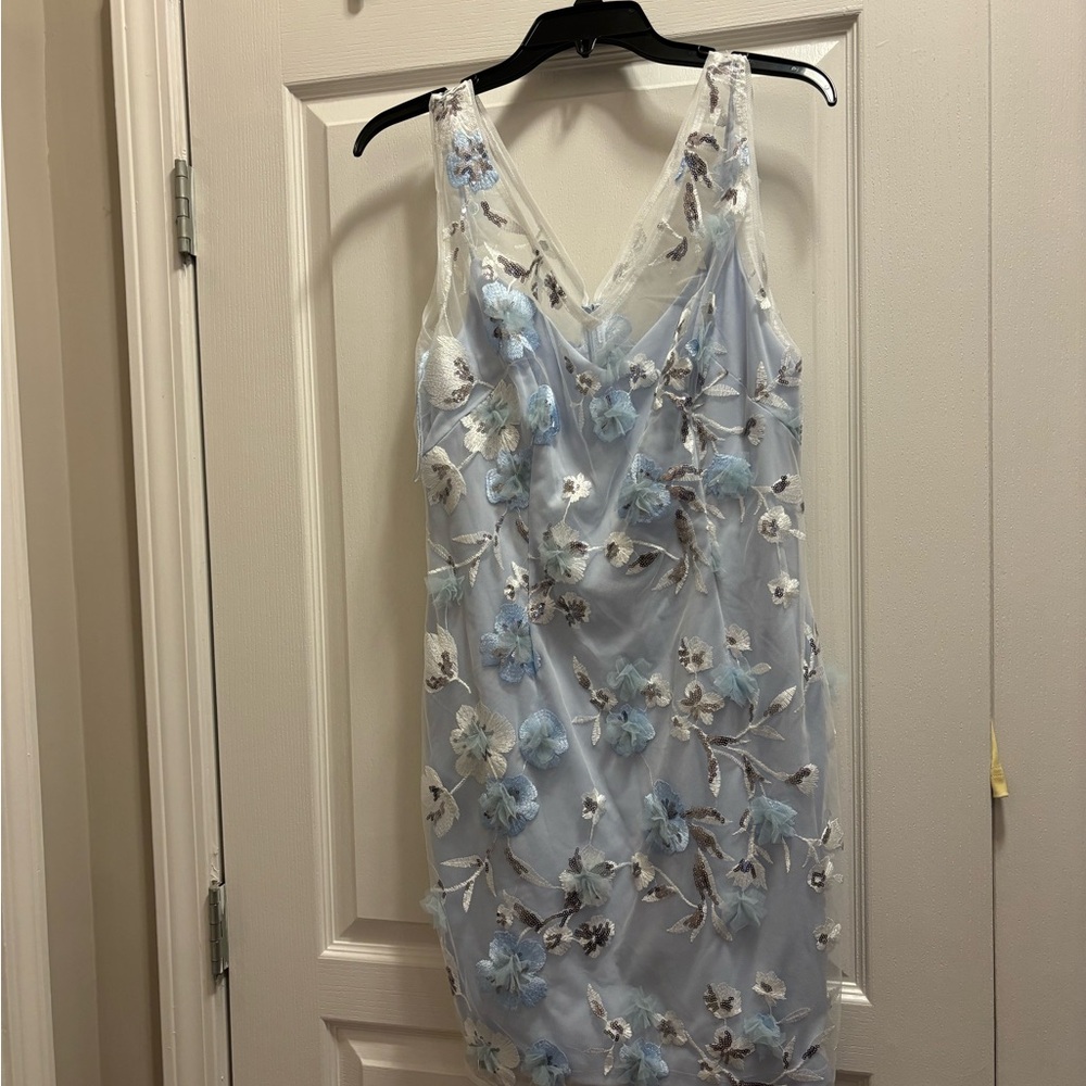 Floral Embroidered Sheer Dress